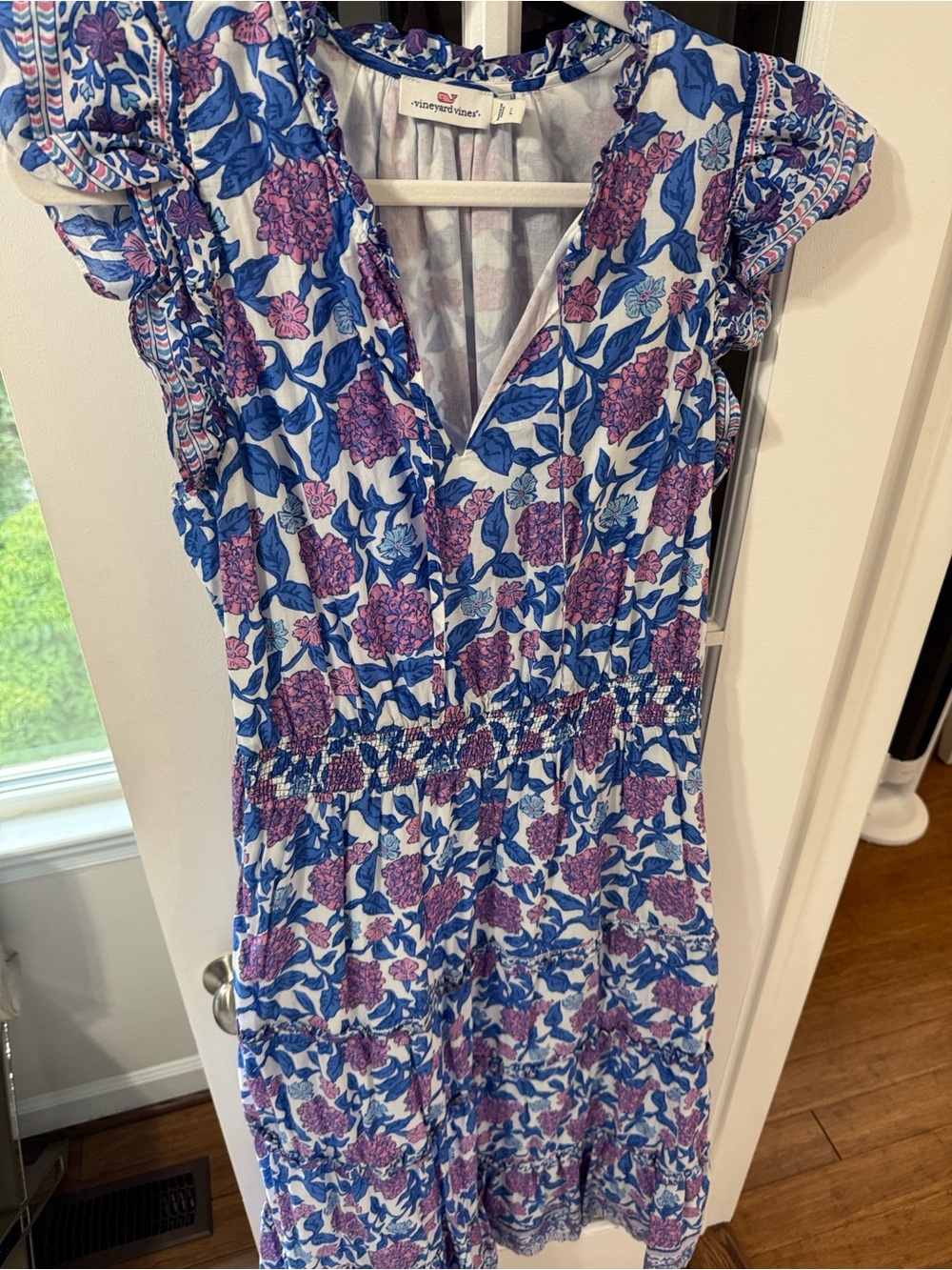 Vineyard Vines Blue & Purple Floral Tiered Maxi Dress - Picture 3 of 5